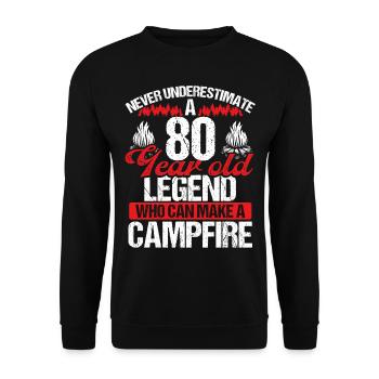 80 Year Old Camper Scouting Scout 80 Birthday - Unisex Pullover - Schwarz - Vorne - Alina (178cm) & Michal (187cm)