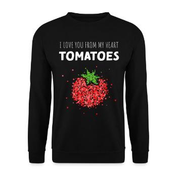 From my head Tomatoes Tomate Kostümersatz Karneval - Unisex Pullover - Schwarz - Vorne - Alina (178cm) & Michal (187cm)