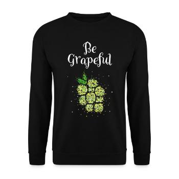 Be Grapeful Grape Costume Replacement Carnival Carnival - Unisex Sweatshirt - black - Front - Alina (178cm) & Michal (187cm)
