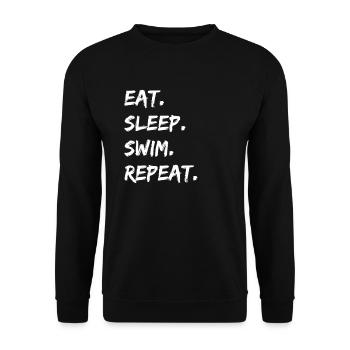 Swimming - eat. Sleep. Swim. repeat. - Unisex Sweatshirt - black - Front - Alina (178cm) & Michal (187cm)