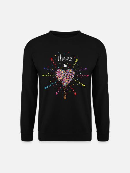 Mainz im Herz Karneval Fasching Fasnacht Konfetti - Unisex Pullover - Schwarz