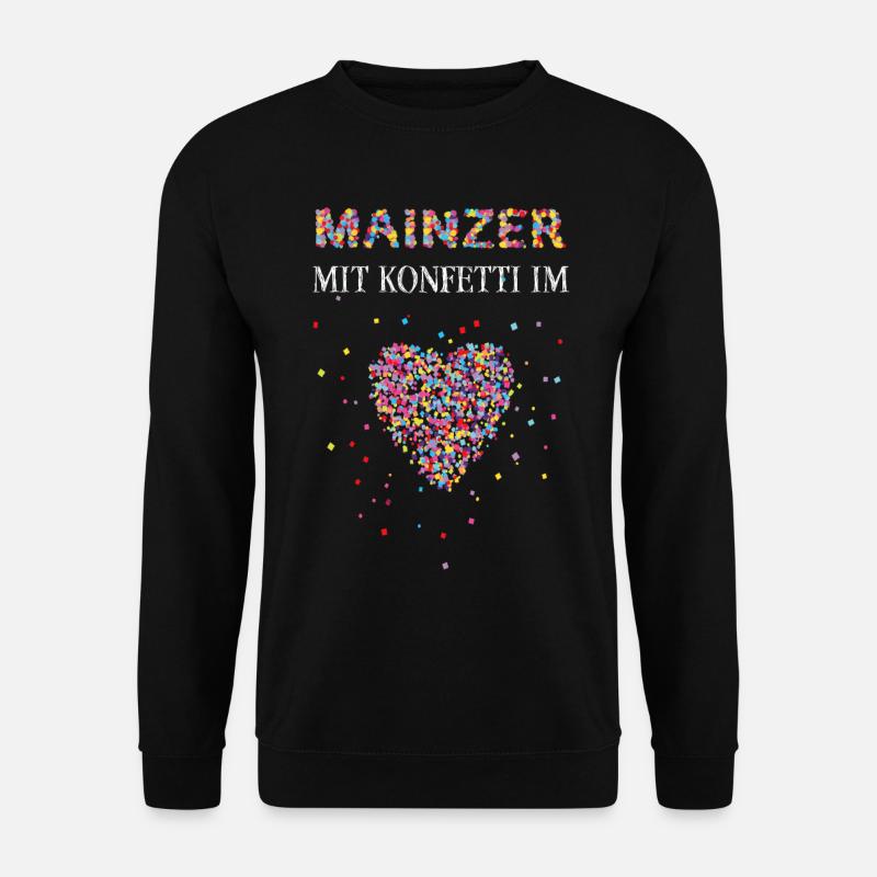 Mainzer Konfetti im Herz Karneval Fasnacht Mainz - Unisex Pullover - Schwarz