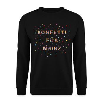Mainz Konfetti Karneval 5. Jahreszeit Kostümersatz - Unisex Pullover - Schwarz - Vorne - Alina (178cm) & Michal (187cm)
