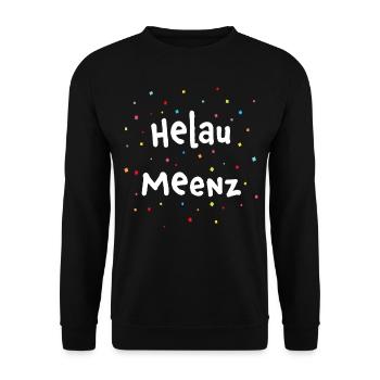 Helau Meenz Mainz Karneval Fasnacht Konfetti - Unisex Pullover - Schwarz - Vorne - Alina (178cm) & Michal (187cm)