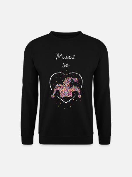 Mainz im Herz Karneval Fasching Konfetti Fasnacht - Unisex Pullover - Schwarz