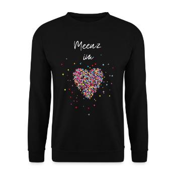 Meenz im Herz Karneval Fasching Fasnacht Mainz - Unisex Pullover - Schwarz - Vorne - Alina (178cm) & Michal (187cm)