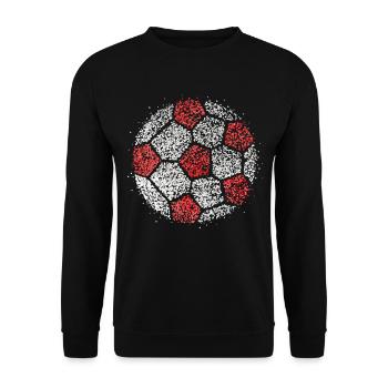 Football Red White Rut un Wiess Kölle Cologne Carnival - Unisex Sweatshirt - black - Front - Alina (178cm) & Michal (187cm)