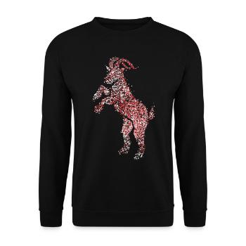 Geißbock Rot Weiß Rut un Wiess Kölle Köln Fasching - Unisex Sweatshirt - black - Front - Alina (178cm) & Michal (187cm)