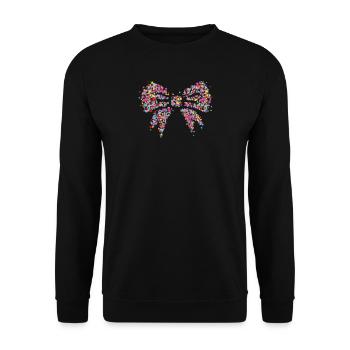 Karneval Fasching Konfetti Jeck Narr Fliege Clown - Unisex Pullover - Schwarz - Vorne - Alina (178cm) & Michal (187cm)