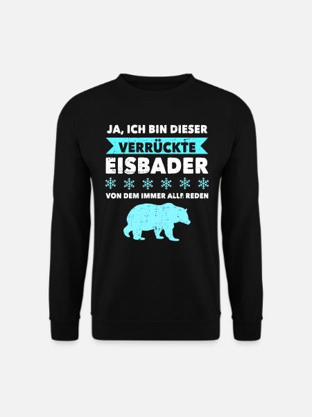 Eistauchen Winterschwimmen Eisbaden - Unisex Pullover - Schwarz