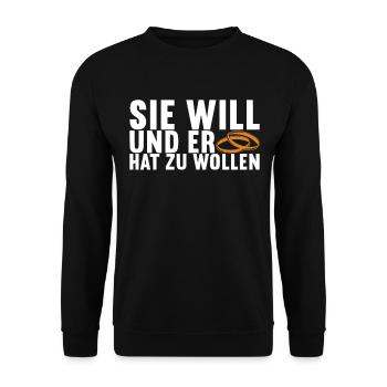 Junggesellenabschied Junggeselle Polterabend - Unisex Pullover - Schwarz - Vorne - Alina (178cm) & Michal (187cm)