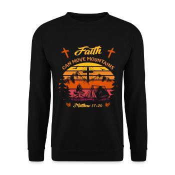 Faith can move mountains - christlicher Glaube - Unisex Pullover - Schwarz - Vorne - Alina (178cm) & Michal (187cm)