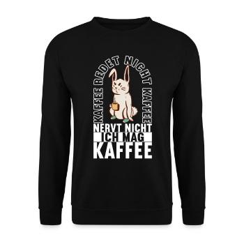 Kaffee Kaffeetrinker - Unisex Pullover - Schwarz - Vorne - Alina (178cm) & Michal (187cm)