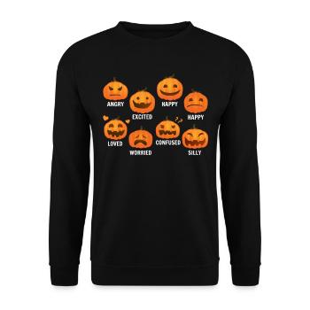 Halloween Pumpkin Party I Funny Halloween Pumpkins - Unisex Sweatshirt - black - Front - Alina (178cm) & Michal (187cm)