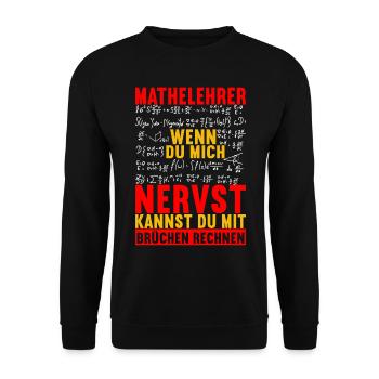 Mathe Mathelehrer - Unisex Pullover - Schwarz - Vorne - Alina (178cm) & Michal (187cm)