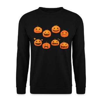 Funny Halloween Pumpkins - Halloween Pumpkins - Unisex Pullover - Schwarz - Vorne - Alina (178cm) & Michal (187cm)
