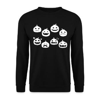 Funny Halloween Party Pumpkin - Halloween Pumpkins - Unisex Sweatshirt - black - Front - Alina (178cm) & Michal (187cm)