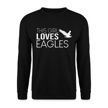 Cette fille aime les aigles - Sweat-shirt Unisexe - noir - Devant - Alina (178cm) & Michal (187cm)