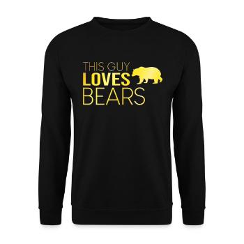 This man loves bears - Unisex Sweatshirt - black - Front - Alina (178cm) & Michal (187cm)