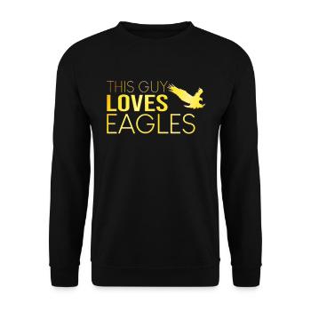 This guy loves eagles - Unisex Sweatshirt - black - Front - Alina (178cm) & Michal (187cm)