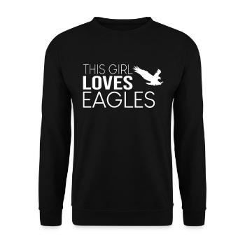 Cette fille aime les aigles - Sweat-shirt Unisexe - noir - Devant - Alina (178cm) & Michal (187cm)