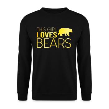 This girl loves bears - Unisex Sweatshirt - black - Front - Alina (178cm) & Michal (187cm)