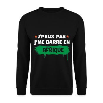 je peux pas je me barre en Afrique | fan D'Afrique - Sweat-shirt Unisexe - noir - Devant - Alina (178cm) & Michal (187cm)