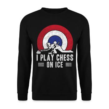 I play Chess on Ice Curling House - Unisex Sweatshirt - black - Front - Alina (178cm) & Michal (187cm)