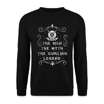L’homme Le mythe La légende du curling Curling Papa - Sweat-shirt Unisexe - noir - Devant - Alina (178cm) & Michal (187cm)