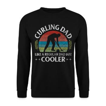 Comme un papa ordinaire mais un papa de curling rétro plus cool - Sweat-shirt Unisexe - noir - Devant - Alina (178cm) & Michal (187cm)