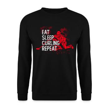 Manger sommeil Curling Répéter curling - Sweat-shirt Unisexe - noir - Devant - Alina (178cm) & Michal (187cm)