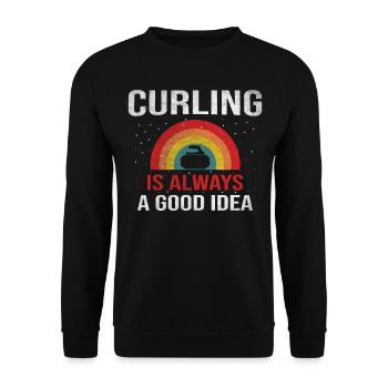 Le curling est toujours une bonne idée de curling rétro - Sweat-shirt Unisexe - noir - Devant - Alina (178cm) & Michal (187cm)