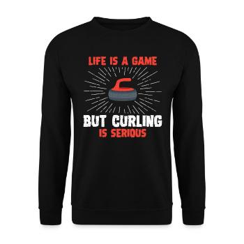 I Play Chess On Ice Curling House Funny Curling - Unisex Sweatshirt - black - Front - Alina (178cm) & Michal (187cm)