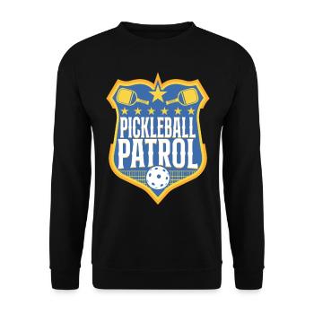 Pickleball Badge Pickleball Patrouille - Sweat-shirt Unisexe - noir - Devant - Alina (178cm) & Michal (187cm)