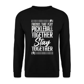 Pickleball Buddies Amis Qui - Sweat-shirt Unisexe - noir - Devant - Alina (178cm) & Michal (187cm)