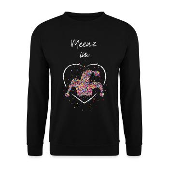 Meenz im Herz Karneval Fasching Konfetti Fasnacht - Unisex Pullover - Schwarz - Vorne - Alina (178cm) & Michal (187cm)