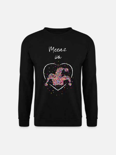 Meenz im Herz Karneval Fasching Konfetti Fasnacht - Unisex Pullover - Schwarz