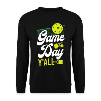 Pickleball Girl Ladies Game Day - Unisex Pullover - Schwarz - Vorne - Alina (178cm) & Michal (187cm)