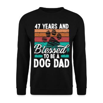 47 ans chien papa 47 anniversaire rétro chien père - Sweat-shirt Unisexe - noir - Devant - Alina (178cm) & Michal (187cm)