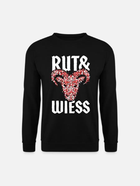 Geißbock Rut un Wiess Kölsch Köln Kölle Karneval - Unisex Pullover - Schwarz