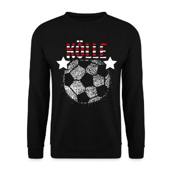 Kölle Köln Kölsch Rot Weiß Karneval Fasching - Unisex Pullover - Schwarz - Vorne - Alina (178cm) & Michal (187cm)