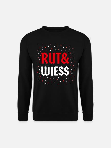 Rut un Wiess Kölsch Köln Kölle Rot Weiß Karneval - Unisex Pullover - Schwarz