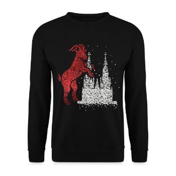 Cologne Cathedral Cologne Red White Kölle Carnival Confetti - Unisex Sweatshirt - black - Front - Alina (178cm) & Michal (187cm)