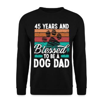 45 Year Old Dog Dad 45 Birthday Retro Dog Father - Unisex Pullover - Schwarz - Vorne - Alina (178cm) & Michal (187cm)