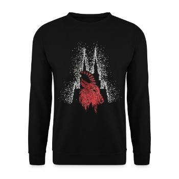 Cologne Cathedral Cologne Red White Kölle Carnival Carnival - Unisex Sweatshirt - black - Front - Alina (178cm) & Michal (187cm)