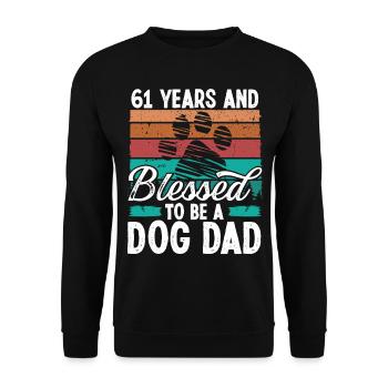 61 Year Old Dog Dad 61 Birthday Retro Dog Father - Unisex Pullover - Schwarz - Vorne - Alina (178cm) & Michal (187cm)