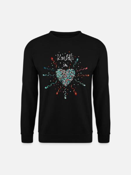 Konfetti im Herzen Karneval Fasching Konfetti - Unisex Pullover - Schwarz