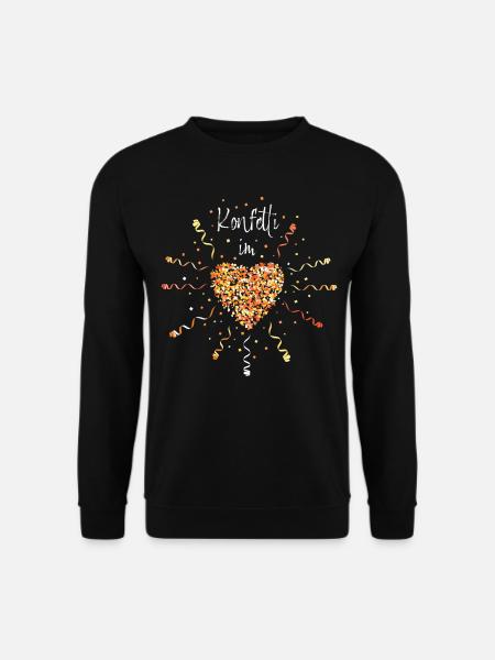 Konfetti im Herzen Karneval Fasching Kölnerin - Unisex Pullover - Schwarz
