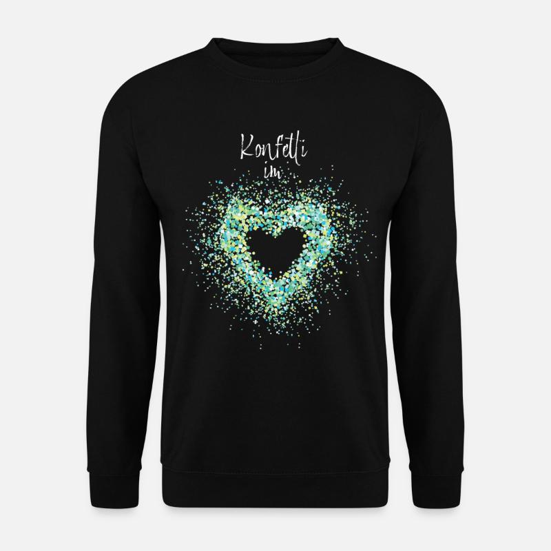 Konfetti im Herz Kölner Karneval Fasnacht Jeck - Unisex Pullover - Schwarz