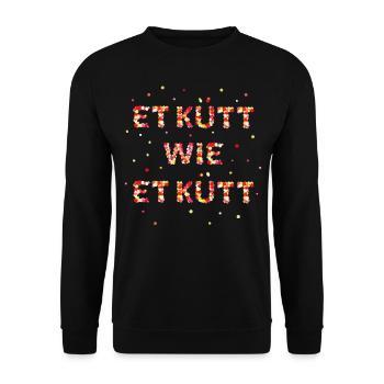Et kütt wie et kütt Karneval Kölsch Konfetti - Unisex Pullover - Schwarz - Vorne - Alina (178cm) & Michal (187cm)